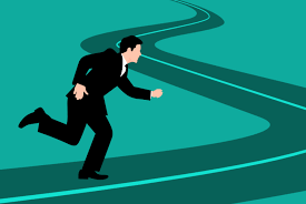 A man following a path set by someone else.