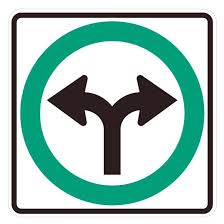 A street sign pointing to go left or right.